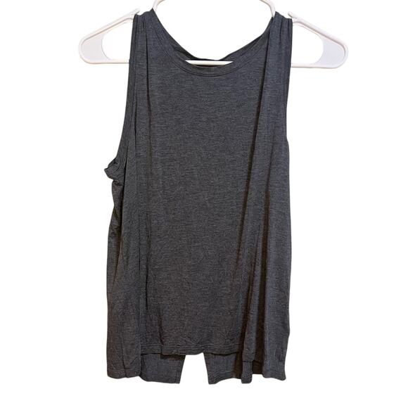 Halogen Charcoal Grey Sleeveless Muscle Tank Top Small Keyhole Back Athleisure - Picture 1 of 6